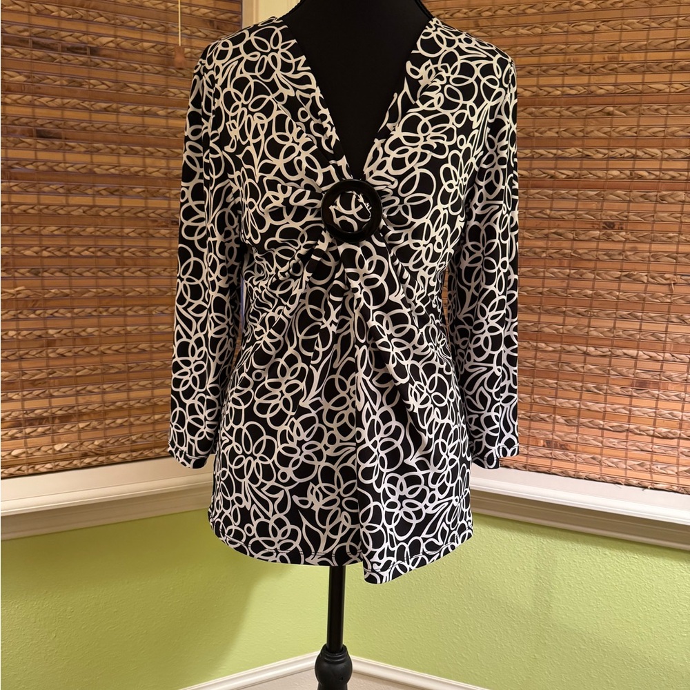 Black and White Blouse